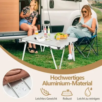Kempingový stôl s vodotesnou doskou a taškou na prenášanie Piknikový stôl Vonkajší stôl Silver