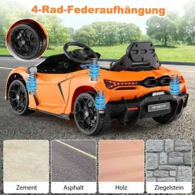 Elektrické autíčko pre deti Lamborghini Revuelto 12V elektrické detské autíčko s LED svetlometmi oranžové