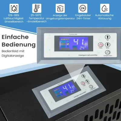 118 l/deň stavebná sušička s vypúšťacou hadicou a 24H časovačom a 4 kolieskami Komerčný odvlhčovač vzduchu čierny