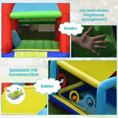 Nafukovací skákací hrad s fúkačom Skákací hrad s dvojitou šmykľavkou do záhrady Farebný
