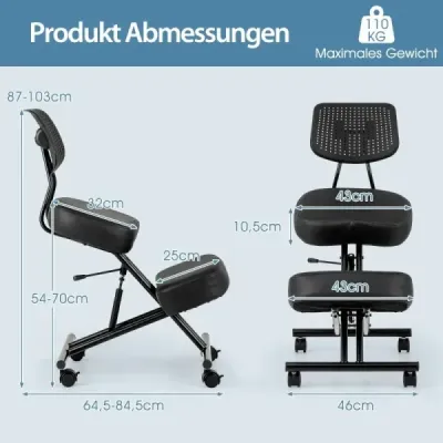 Ergonomická stolička na kľačanie so šikmým sedadlom na úľavu od bolesti Ortopedická kancelárska stolička