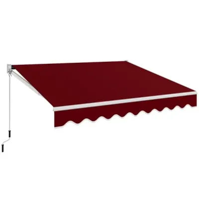 Markíza so sklopným ramenom 3 x 2,5 m Slnečná markíza Balkónová markíza Markíza na terasu Svorková markíza s materiálom odolným voči UV žiareniu a vode Vínovo červená