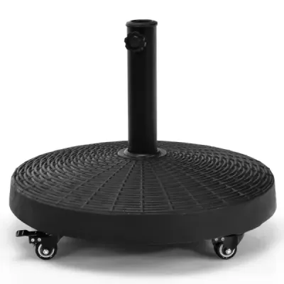 23 kg Stojan na slnečník s kolieskami Φ52 cm Stojan na slnečník Round Black