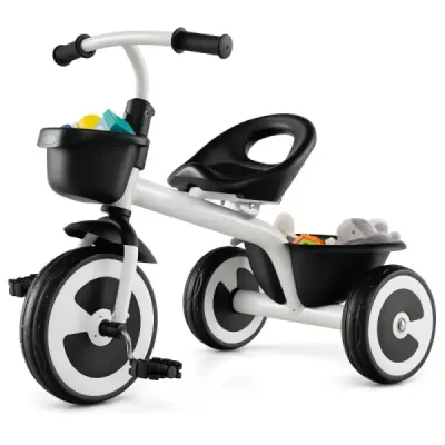 Balančný bicykel pre deti Balančné bicykle s nastaviteľným sedadlom a 2 košíkmi vpredu a vzadu Biela