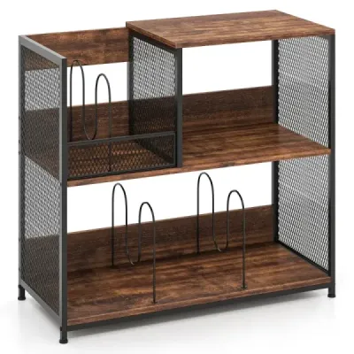 3-úrovňový stojan na gramofón až pre 300 albumov a 3 odnímateľné priehradky